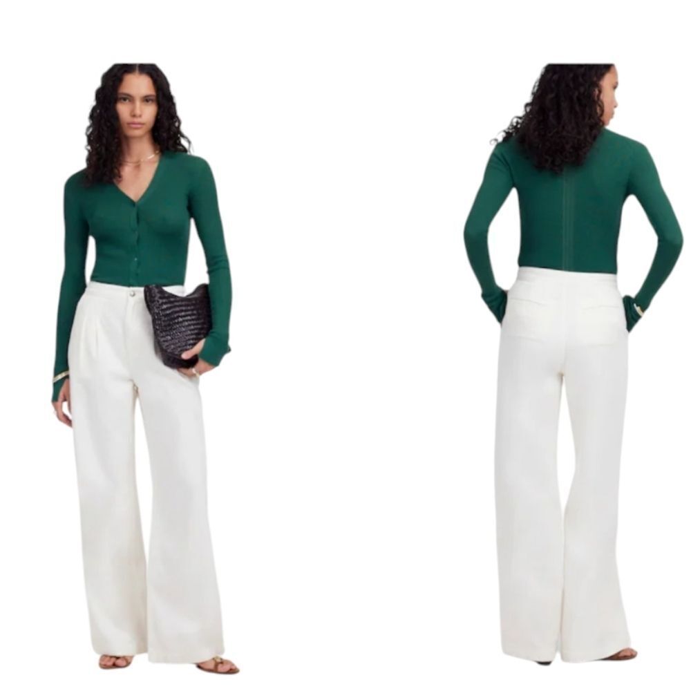 NWT Madewell Harlow Wide-Leg Jean White High Rise Size 28